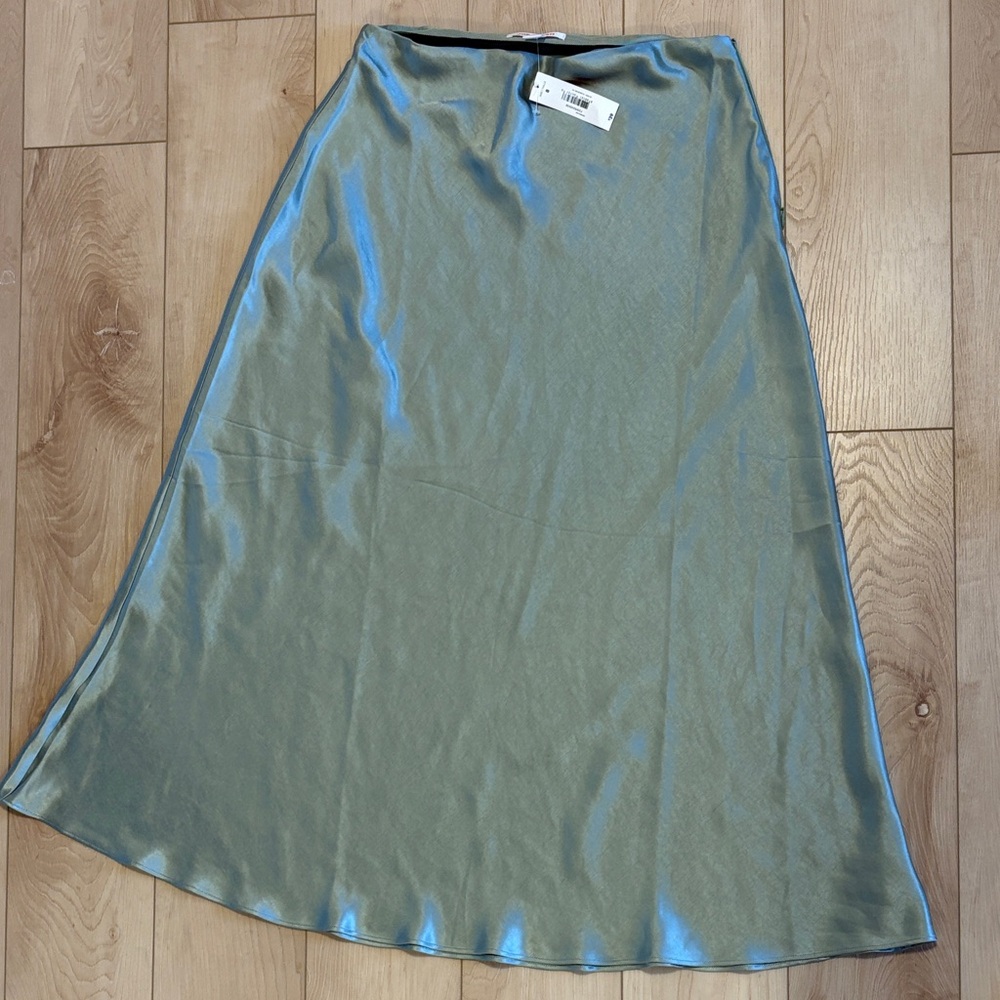 NWT minty Satin A-Line skirt